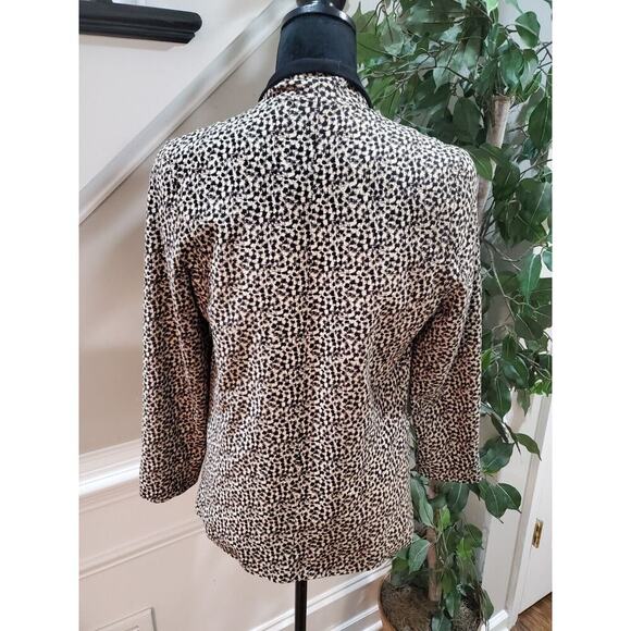 Bar lll Womens Beige Black Leopard Print Long Sleeve Open Front Blazer Jacket S - Picture 6 of 11